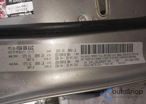 2018 Jeep Cherokee Latitude Fwd z USA, uszkodzony, nr VIN 1C4PJLCB5JD544577